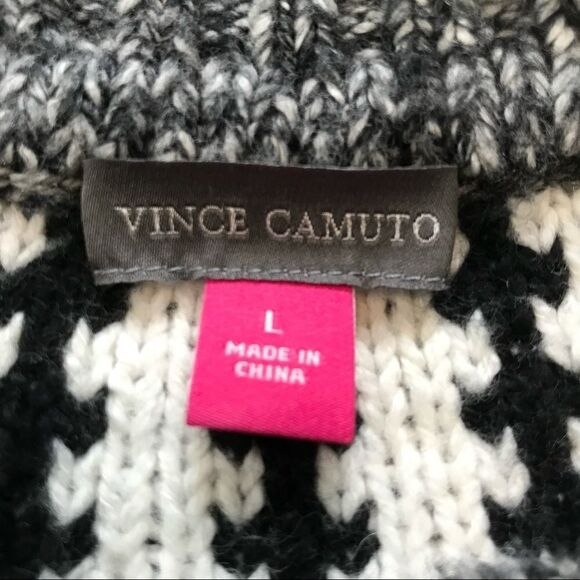 Vince Camuto Fairisle Fringe Crewneck Pullover Sweater Large - Picture 4 of 13
